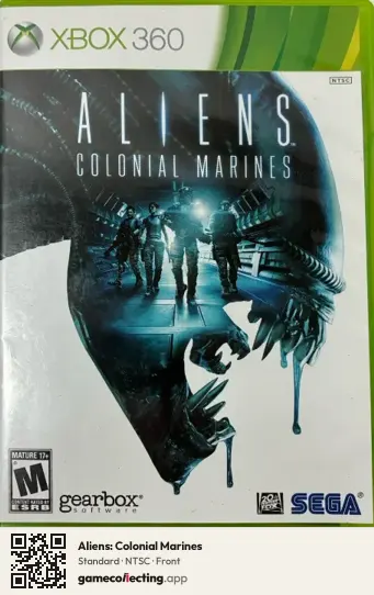 Aliens: Colonial Marines Xbox 360, NTSC box front