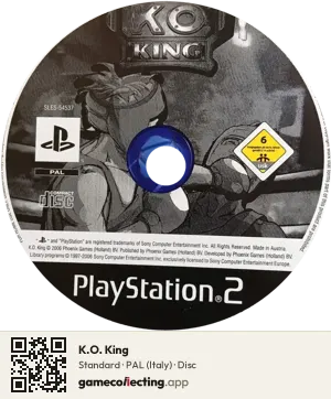 K.O. King PlayStation 2, PAL disc