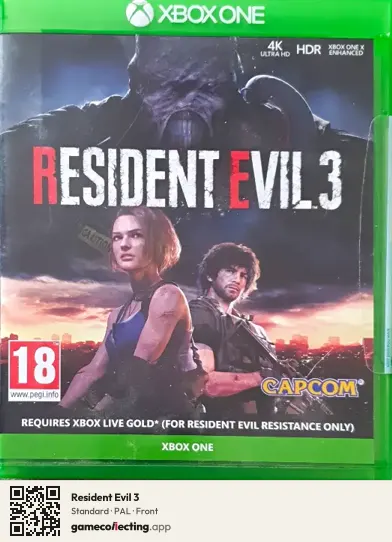 Resident Evil 3 Xbox One, PAL box front
