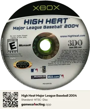 High Heat Major League Baseball 2004 Xbox, NTSC disc