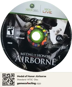Medal of Honor: Airborne Xbox 360, NTSC disc