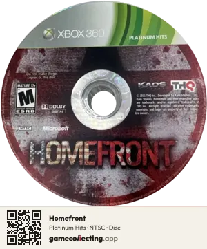 Homefront Xbox 360, NTSC disc