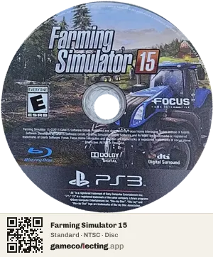 Farming Simulator 15 PlayStation 3, NTSC disc