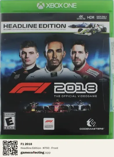 F1 2018 Xbox One, NTSC box front