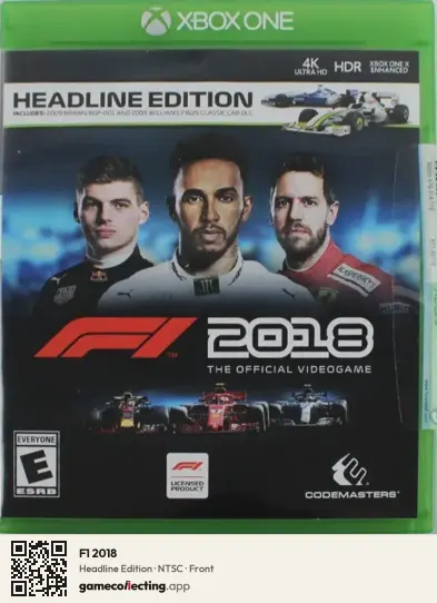 F1 2018 Xbox One, NTSC box front