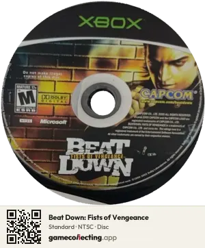 Beat Down: Fists of Vengeance Xbox, NTSC disc