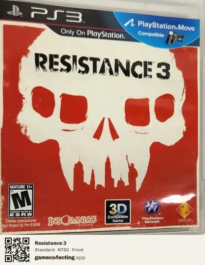 Resistance 3 PlayStation 3, NTSC box front