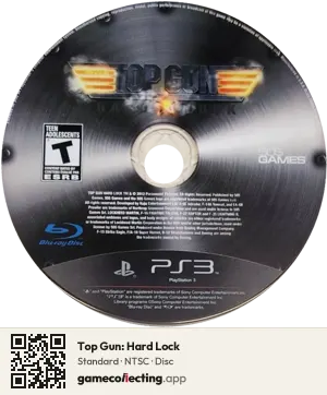 Top Gun: Hard Lock PlayStation 3, NTSC disc