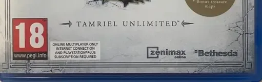 The Elder Scrolls Online: Tamriel Unlimited, the PEGI square on its front
