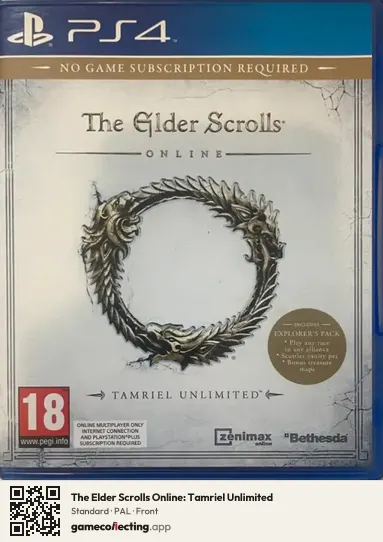The Elder Scrolls Online: Tamriel Unlimited PlayStation 4, PAL box front
