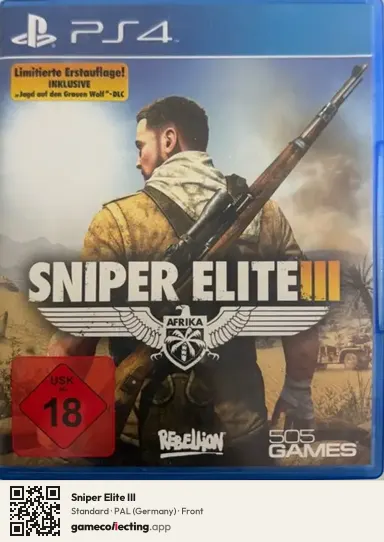Sniper Elite III PlayStation 4, Germany box front