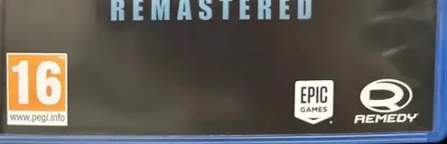 Alan Wake Remastered, the PEGI square on its front