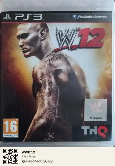 WWE '12 PlayStation 3, PAL box front