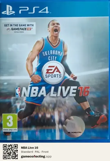 NBA Live 16 PlayStation 4, PAL box front
