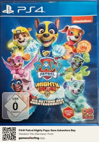 PAW Patrol Mighty Pups: Save Adventure Bay PlayStation 4, Germany box front