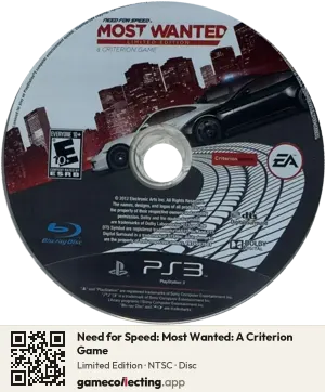 Need for Speed: Most Wanted: A Criterion Game PlayStation 3, NTSC disc
