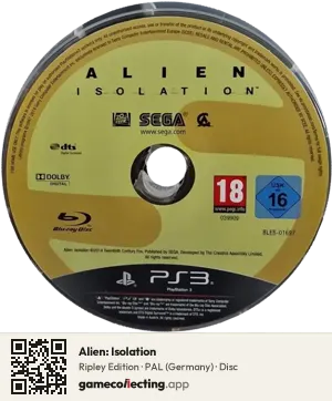 Alien: Isolation PlayStation 3, PAL disc