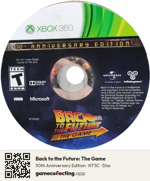 Back to the Future: The Game Xbox 360, NTSC disc