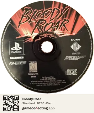 Bloody Roar PlayStation, NTSC disc