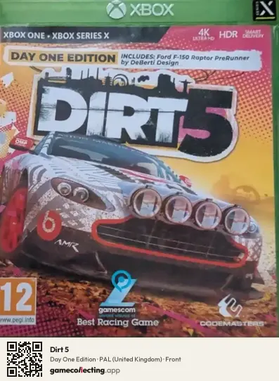 Dirt 5 Xbox One, United Kingdom box front