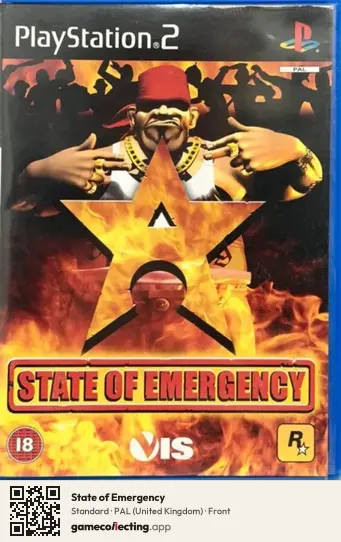 State of Emergency PlayStation 2, United Kingdom box front
