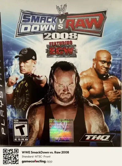 WWE SmackDown vs. Raw 2008 PlayStation 3, NTSC box front