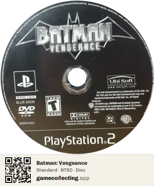 Batman: Vengeance PlayStation 2, NTSC disc