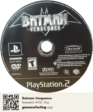 Batman: Vengeance PlayStation 2, NTSC disc