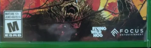 Evil West, the ESRB box on its front