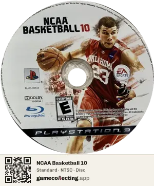 NCAA Basketball 10 PlayStation 3, NTSC disc