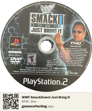 WWF SmackDown! Just Bring It PlayStation 2, NTSC disc