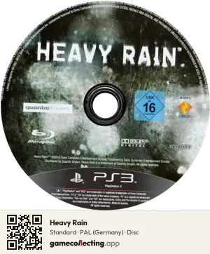 Heavy Rain PlayStation 3, PAL disc