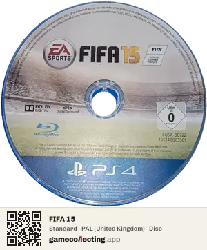 FIFA 15 PlayStation 4, PAL disc