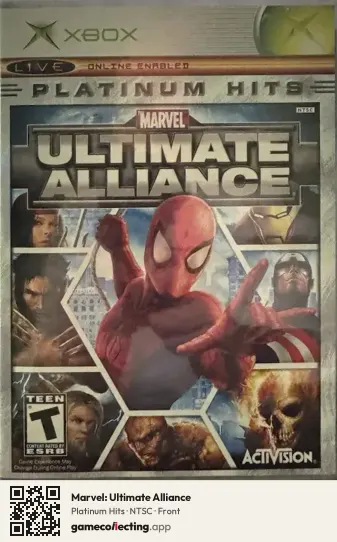 Marvel: Ultimate Alliance Xbox, NTSC box front