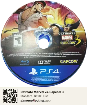 Ultimate Marvel vs. Capcom 3 PlayStation 4, NTSC disc