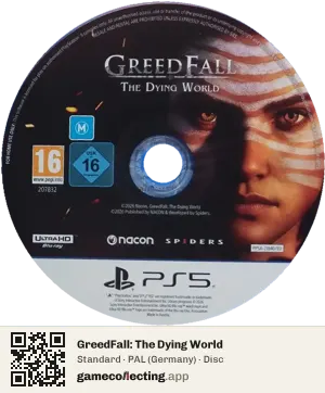 GreedFall: The Dying World PlayStation 5, PAL disc