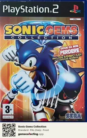 Sonic Gems Collection PlayStation 2, Italy box front