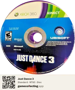 Just Dance 3 Xbox 360, NTSC disc