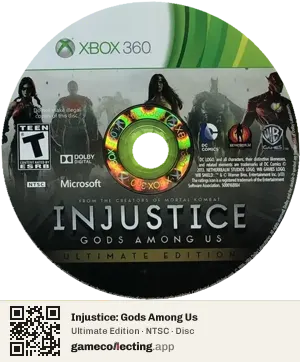 Injustice: Gods Among Us Xbox 360, NTSC disc