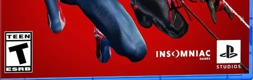 Marvel's Spider-Man 2, the ESRB box on its front