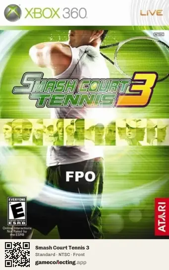 Smash Court Tennis 3 Xbox 360, NTSC box front