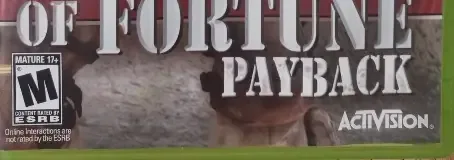 Soldier of Fortune: Payback, the ESRB box on its front