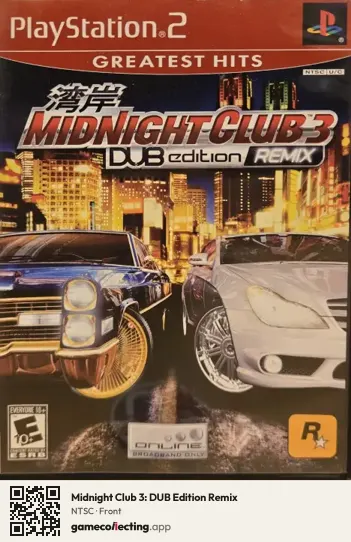 Midnight Club 3: DUB Edition Remix PlayStation 2, NTSC box front