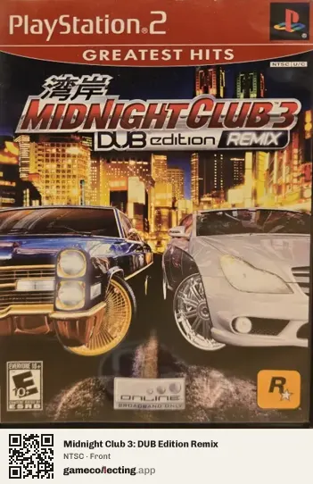 Midnight Club 3: DUB Edition Remix PlayStation 2, NTSC box front