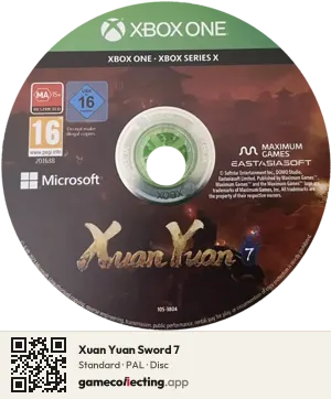 Xuan Yuan Sword 7 Xbox One, PAL disc