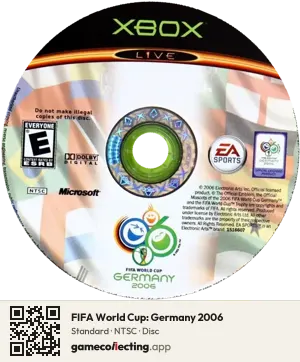 FIFA World Cup: Germany 2006 Xbox, NTSC disc