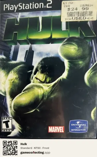 Hulk PlayStation 2, NTSC box front