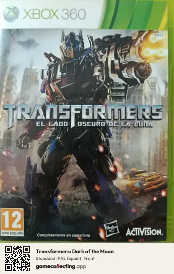 Transformers: Dark of the Moon Xbox 360, Spain box front