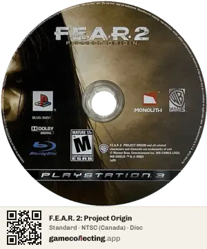 F.E.A.R. 2: Project Origin PlayStation 3, NTSC disc
