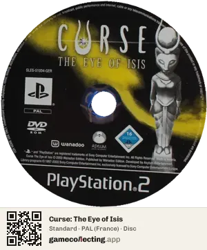 Curse: The Eye of Isis PlayStation 2, PAL disc
